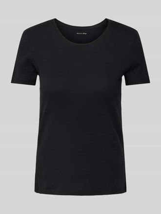 Christian Berg T-Shirt mit geripptem Rundhalsausschnitt in Black, Gr&ouml;&szlig;e XL