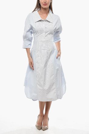 Stella McCartney Chemisier Midi in Cotone con Dettaglio Hairline Stella McCartney