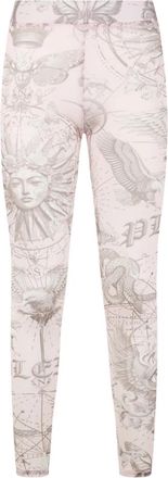 Philipp Plein Tulle Leggings Butterfly Tattoo - Dames - Leggings - Roze - S - Tule - Broeken