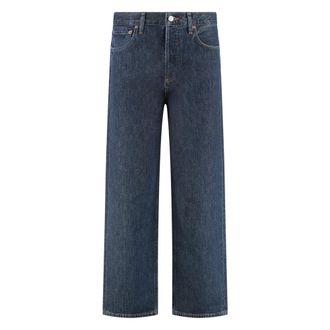 A Gold E Straight Jeans, female, Blue, Size: W28 Wide-leg jeans with metal details