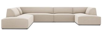 BLOOMINGLOFT 7-Sitzer Panorama-Sofa Sao 366 x 273 cm, mit Samtbezug - rechts Seite links