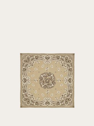 Ferragamo Uomo Bandana stampa Arabesque Beige