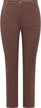 Pinko Bello Broeken - Dames - Slim Fit Broeken - Bruin - L - Linnen - Broeken