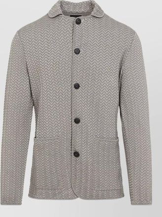 Giorgio Armani viscose blazer front pockets notched collar
