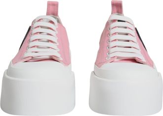 Dolce & Gabbana Pink White Canvas Logo Low Top Sneakers Womens Shoes