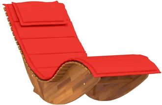 vidaXL Tumbona mecedora con cojín de madera maciza de acacia vidaXL