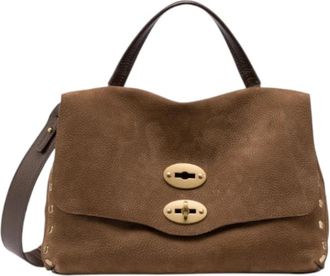 Zanellato Postina S - Dames - Handtassen - Bruin - ONE Size - Katoen - Tassen