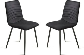 Capodarte Sedia imbottita in tessuto cannettato Blu Notte canneto 2 sedie