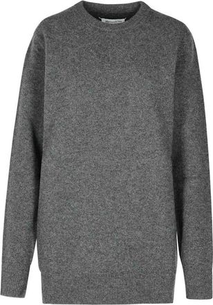 Maison Margiela Grijze Wollen Trui Aw 24 - Heren - Ronde hals truien - Grijs - M - Wol - Truien & Vesten