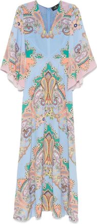 Etro Abito lungo con stampa paisley - Blu