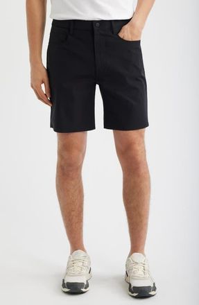 AG - Adriano Goldschmied Bay Athletic Fit Airluxe Dobby Shorts in True Black at Nordstrom, Size 29