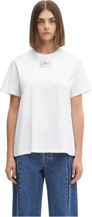 Ganni Basic Jersey Relaxed T-shirt - Dames - T-shirts - Wit - S - Katoen - Tops