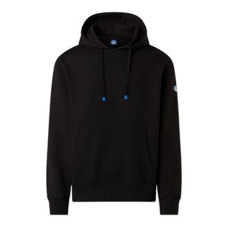 North Sails Hoodies, male, Black, Size: L Felpa manica lunga hoodie con costine laterali