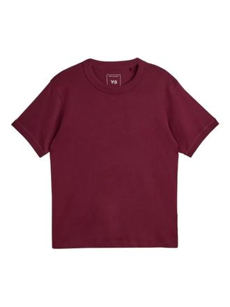 Yohji Yamamoto Maroon Crewneck Cotton T-Shirt