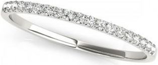 Allurez Diamond Accented Prong-Set Wedding Band 14k White Gold (0.11ct)