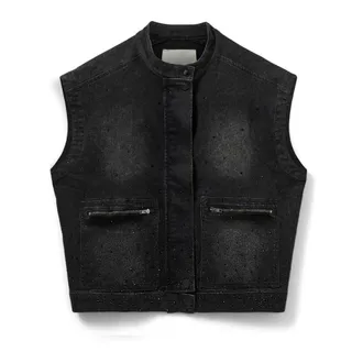 Sofie Schnoor Vests, female, Black, Size: XL Black Washed Vest 1015 Model