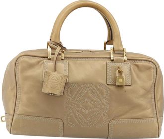 Loewe Amazona Leather Gold Leather Handbag (Pre-Owned)