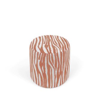 Koketto Home Puff redondo terracota con estampado cebra