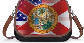 Generic US & Florida State Flag Fashion Womens Crossbody Bags Novelty Handbag Shoulder Bag Purse