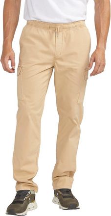 Silver Jeans Co Pull-On Twill Cargo Pants in Light Khaki at Nordstrom, Size Xx-Large X 32