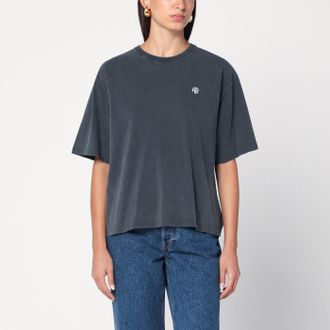 Anine Bing Rudy Empowerment gewaschen schwarzes T -Shirt
