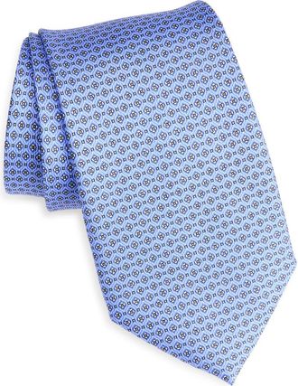 Nordstrom Floral Silk Tie in Lt Blue at Nordstrom
