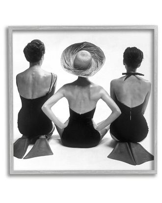 Stupell Industries Vintage Beach Women Sitting Framed Giclee Wall Art By Graffitee Studios