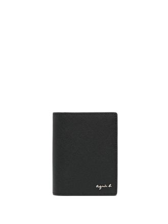 agnès b. bi-fold leather cardholder - men - Calf Leather - One Size - Black