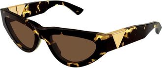 Bottega Veneta Ladies Brown Cat Eye Sunglasses BV1176S 002