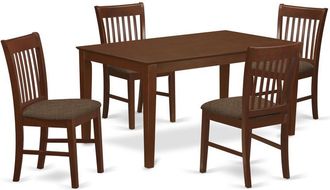 East West Furniture CANO5-MAH-C 5 PC Dining room set-Dining Table and 4 Dining Chairs