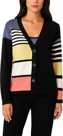 Angel Stripe Cardigan In Black Multi