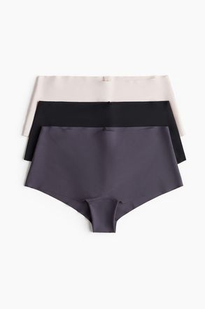 H&M 3er-Pack Shortie-Slips aus Mikrofaser - Grau