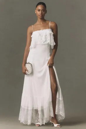 BHLDN Lace-Trim Maxi Dress