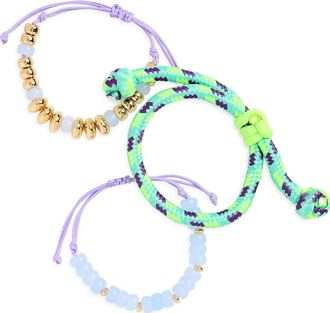 Leith Assorted 3-Pack Paracord Beaded Bracelet in Turq Multi- Gold at Nordstrom Rack