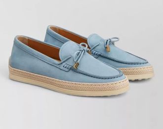 Tod's suede loafers bow detail espadrille sole