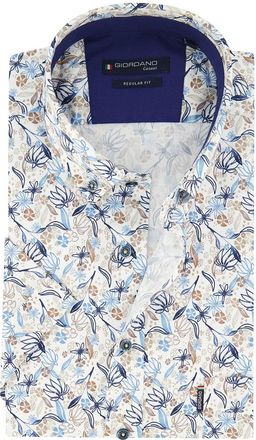 Giordano beige geprint overhemd Giordano Regular Fit bladeren en bloemen