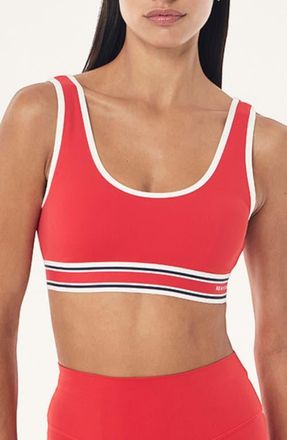 P.E Nation Pursuit Low Impact Scoop Neck Sports Bra in College Red at Nordstrom, Size X-Large