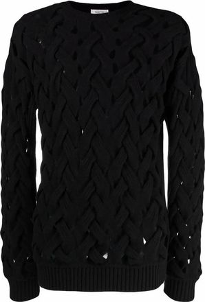 Valentino Garavani Woven Knitted Crew-Neck Jumper