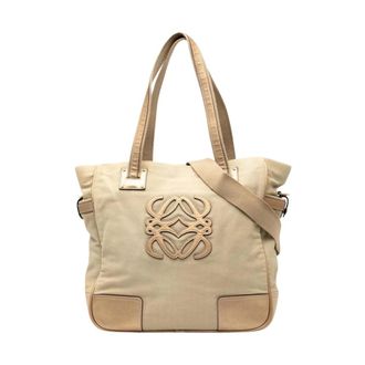 Loewe Pre-owned Canvas Tote Bag - Dames - Vintage Shopper - Beige - ONE Size - Vintage