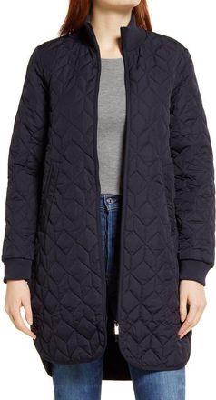 Ilse Jacobsen Isle Jacobsen Long Quilted Jacket in Dark Indigo at Nordstrom, Size 10 Us