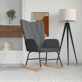 Les Tendances Les Tendances - Silla Mecedora De Tela Gris Oscuro Vidaxl