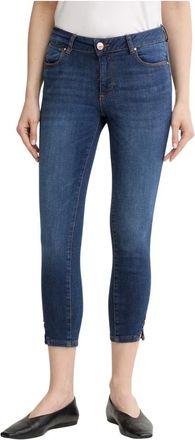 Fracomina Cropped Slim-fit Jeans - Dames - Cropped Jeans - Blauw - W27 - Katoen - Jeans