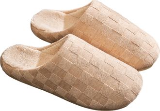 Generic Womens Slippers Size 7 House Shoes Novelty Slippers Checkerboard Cotton Slipper for Women for Home Use in Winter Warmth with Thick Sole Velvet Indoor 