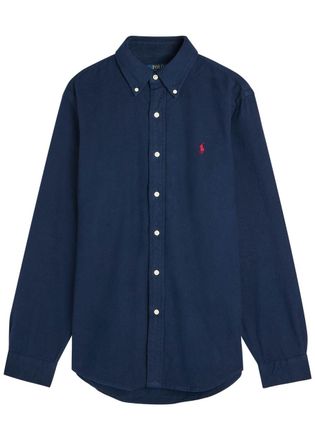 Polo Ralph Lauren Logo-embroidered Flannel Shirt - Navy - Xxl