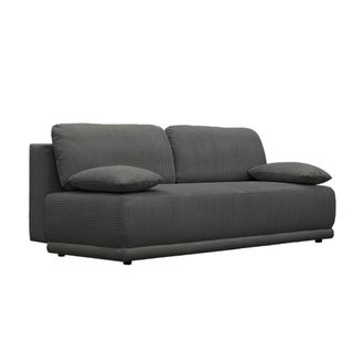 Sweeek Sof&aacute; cama en pana fina con ba&uacute;l de almacenamiento, 3 plazas, antracita