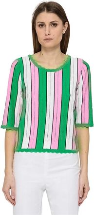 Moschino Gestreept T-shirt met korte mouwen - Dames - T-shirts - Groen - XL - Tops
