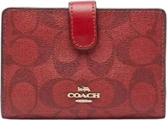 Coach Pre-owned Wallets, female, Red, Size: ONE SIZE Pre-owned Signature PVC Leather Bifold Wallet