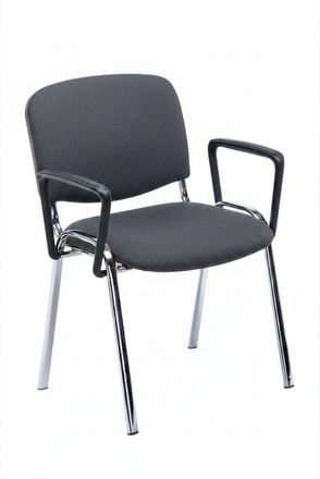 Regalos Miguel Sillas De Escritorio - Pack 4 Sillas Ofis Chrome Con Brazos - Gris Oscuro