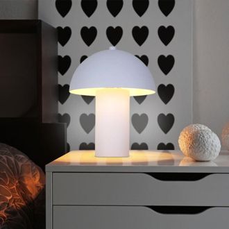 Nowa Lampada da tavolo bianco opaco Lampada da tavolo Lampada da soggiorno Lampada da camera da letto, metallo, 1x E14, DxH 20 x 26 cm