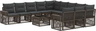 vidaXL Conjunto De Sof&aacute;s De Jard&iacute;n 12 Uds. Gris Y Gris Oscuro Vidaxl